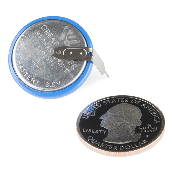 Coin Cell Battery - 24.5mm (PTH LIR2477) 