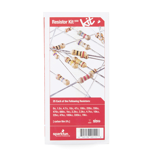 Resistor Kit - 1/4W (500 total) - COM-10969 - SparkFun Electronics