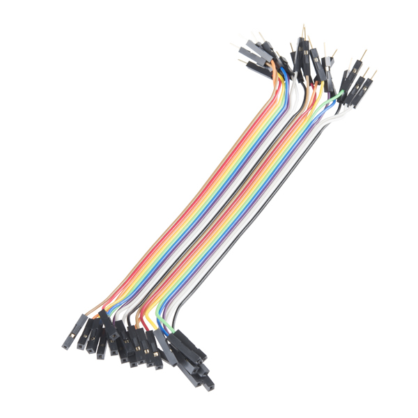 Jumper Wires - Connected 6 (M/F, 20 pack) - PRT-12794 - SparkFun  Electronics