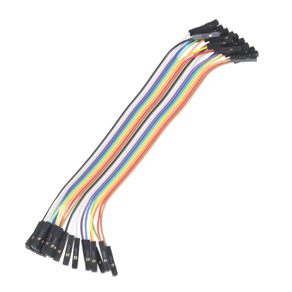 Jumper Wires - Connected 6 (F/F, 20 pack) - PRT-12796 - SparkFun