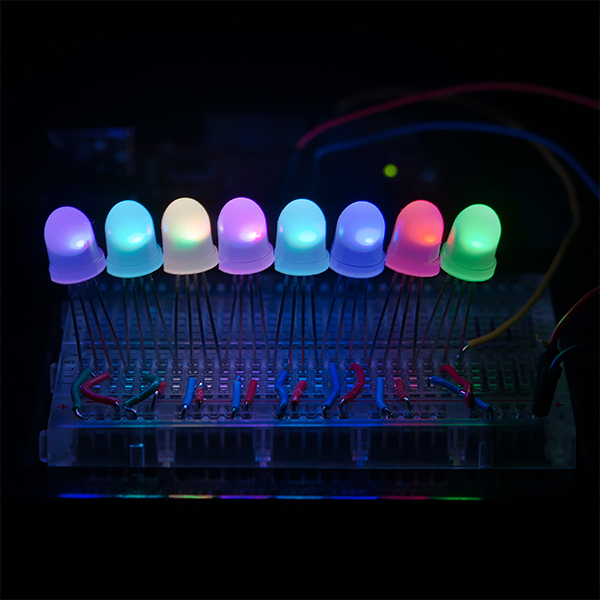 LED - RGB Addressable, PTH, 8mm Diffused (5 Pack) - COM-12877 - SparkFun  Electronics