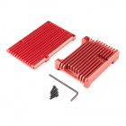 Aluminum Heatsink Case for Raspberry Pi 4 - Rhodolite Red