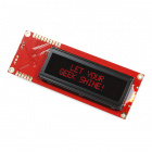 Serial Enabled 16x2 LCD - Red on Black 5V