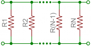 Schematic of resistors in parallel