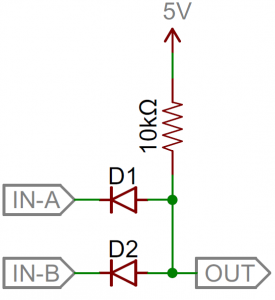 Diode 2-input AND gate schematic