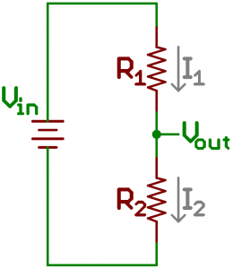 Standard voltage divider circuit with currents drawn in