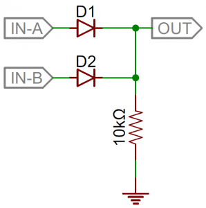 Diode 2-input OR gate schematic