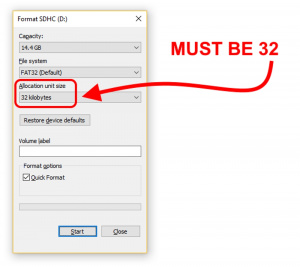 Formatting an SD card with a Window OS