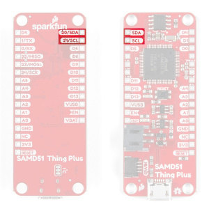 Annotated image of I2C pins