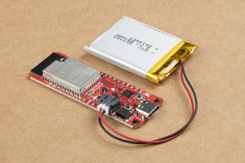 Battery connected to the ESP32-S2 Thing Plus