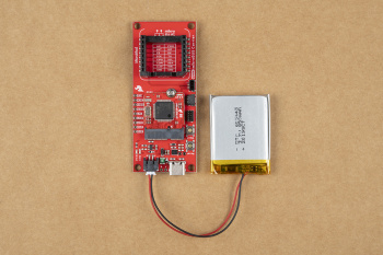 Battery connected to the MicroMod mikroBUS™ carrier board