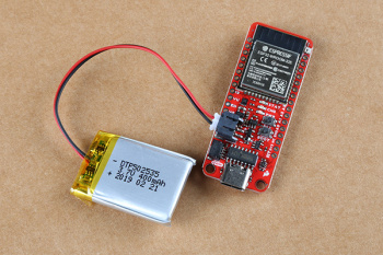Battery connected to the ESP32-WROOM Thing Plus