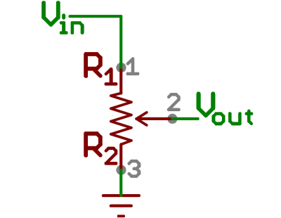 Schematic symbol for a potentiometer