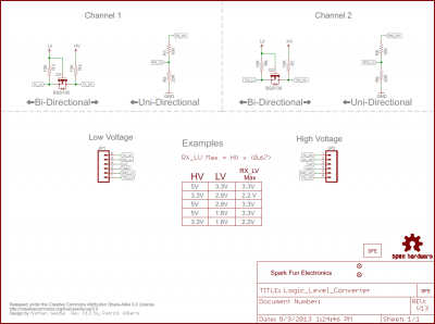 Schematic of Logic Level Converter with Voltage Division