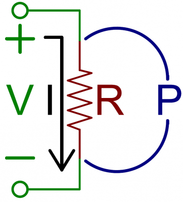 Power across a resistor example circuit