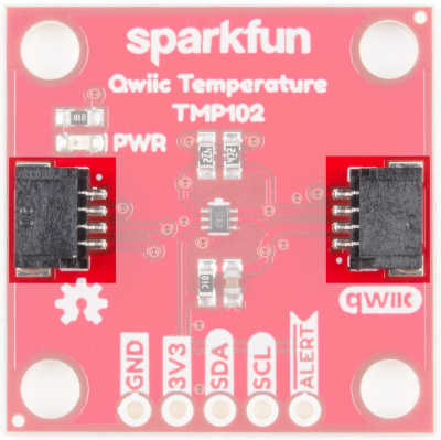 QWiic connectors highlighted