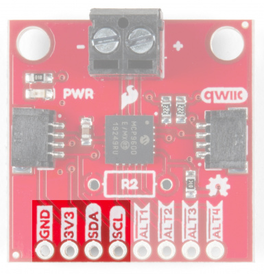 Bottom View of Qwiic Connectors