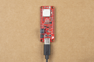 SparkFun expLoRaBLE connected to a computer