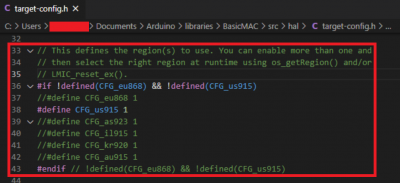 Modification lines for regioins