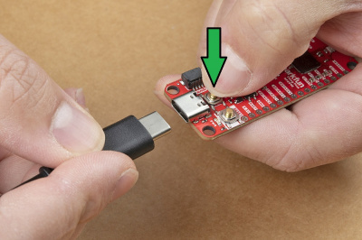 Holding down BOOT button on SparkFun Thing Plus - RP2040