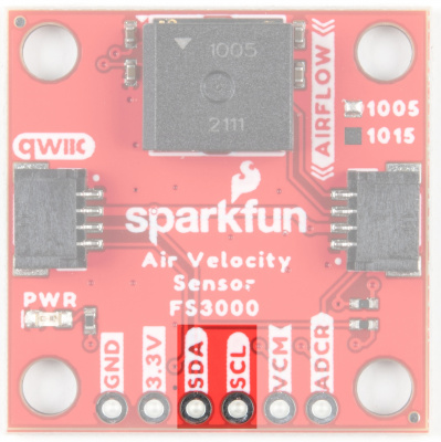 I2C Pins are the two pins in the middle of the six pins at the bottom of the board