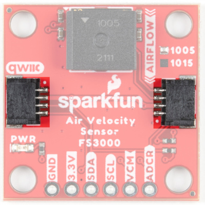 Qwiic connectors on either side of the board