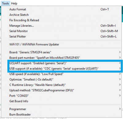 STM32 serial port configuration