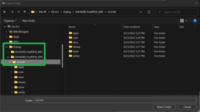select folder for SDK