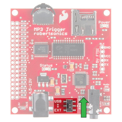 Switch Flipped to USB Side for Power from FTDI Header
