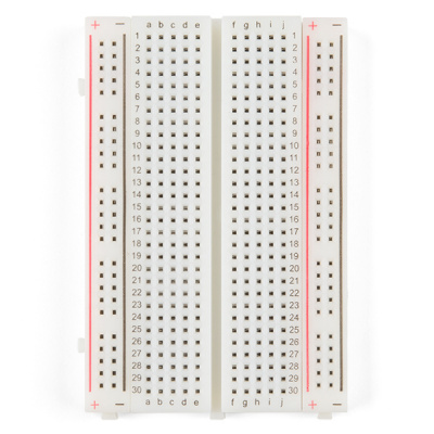 Top View of Breadboard with Labels