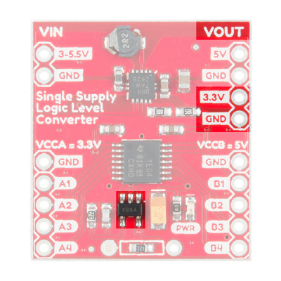 Components Highlighted on the Single Supply Logic Level Converter for Regulated 3.3V