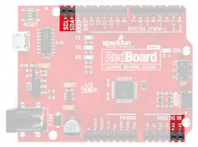 Annotated image of I2C pins