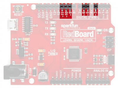 Annotated image of PWM pins