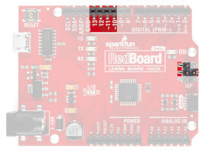 Annotated image of SPI pins