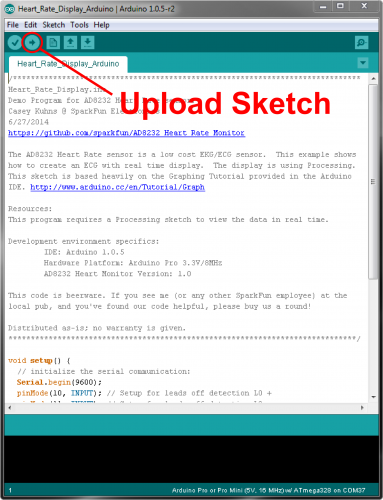 Upload Arduino Example Code