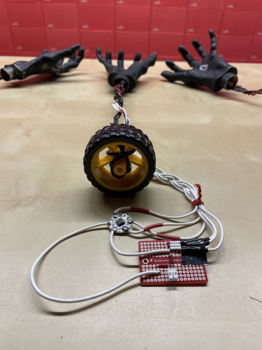 Wheels with hands and LEDS