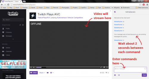 Twitch Plays AVC channel page