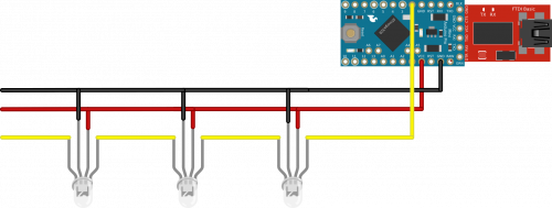 Wiring Diagram for the WS2812 and Arduino Pro Mini