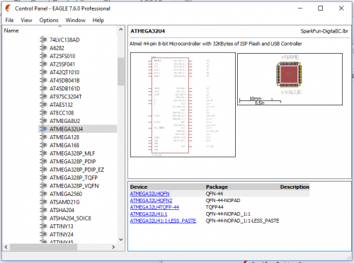 Example of multiple ATmega32U4 packages