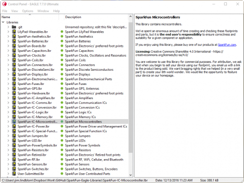 Overview of the new Eagle libraries