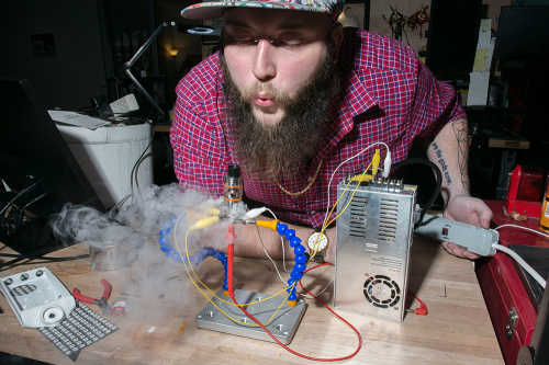 blowing vapor out of a functioning tank