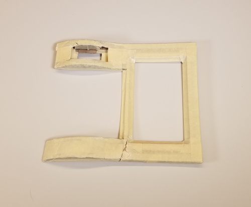 Buck for the bezel made from chipboard and masking tape