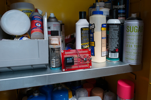 A picture of the sensor display in a paint cabinet