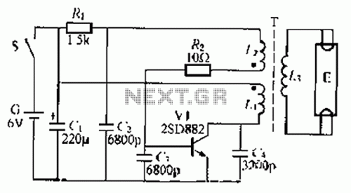 circuit schematic for a simple transistor driven inverter