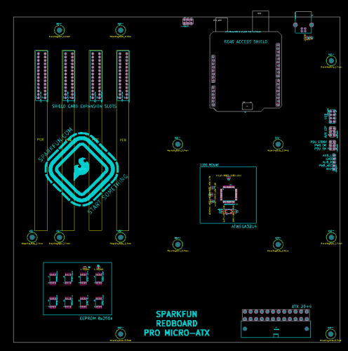 screenshot of the PCB layout in KiCAD