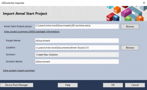 import project window