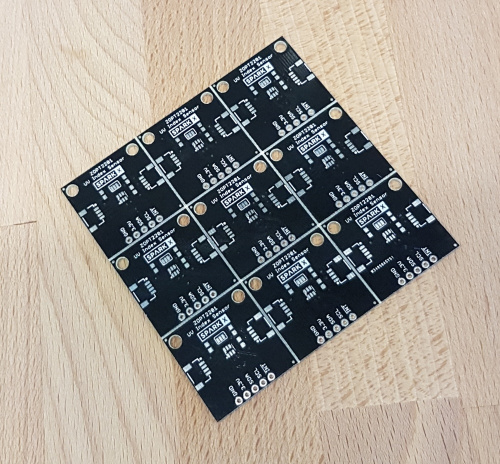 PCB panel with V-scores