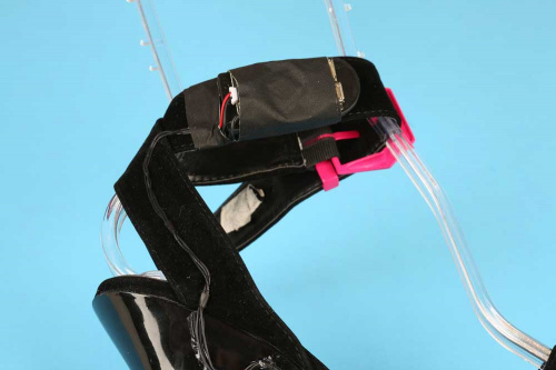 Qduino Mini attached to shoe strap