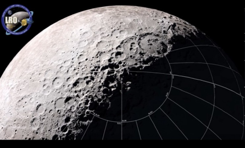 A view of the Moon's South Pole from NASA Lunar Reconnaissance Orbiter