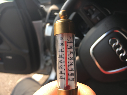 Mercury thermometer reading 115 degrees